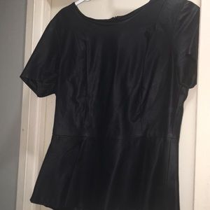 Black blouse back zip